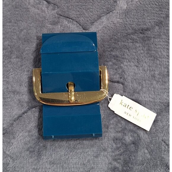 NEW-Kate Spade New York Blue Resin Bracelet With Gold Buckle Accent - Picture 2 of 8